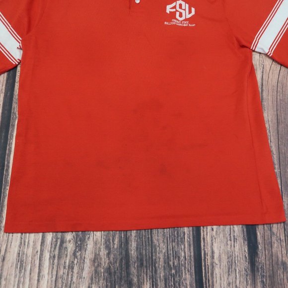 Vintage Fresno State University Bulldogs Polo Shirt Print Ons FSU Mens Red XL - Picture 5 of 10